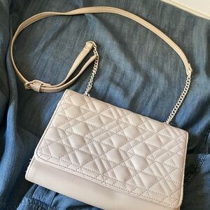 Betsey Johnson Cream Quilted Crossbody Bag
